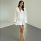 Women's Foreign Trade New INS Slimming Bell Sleeve Ruffled Dress