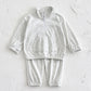Zipper Stand Collar Long Sleeved Children's Hoodie Set