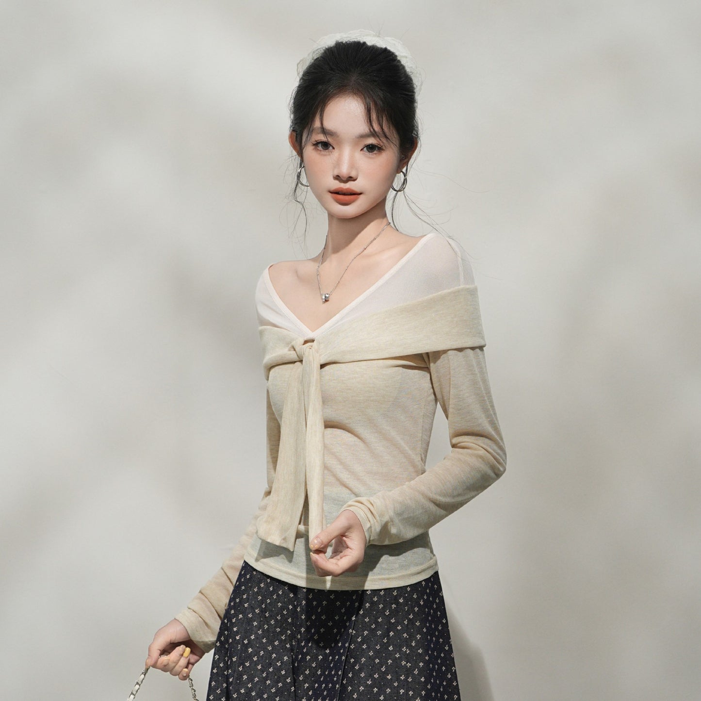 Fashion Slim Fit Stitching Long Sleeve T-shirt Women