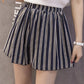 Chiffon large size wide leg pants half length loose printed shorts