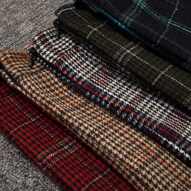 Pleated Skirt High Waist Plaid Skirt Autumn And Winter A-line Skirt