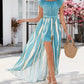 Robe short à manches courtes et épaules dénudées à motif zèbre