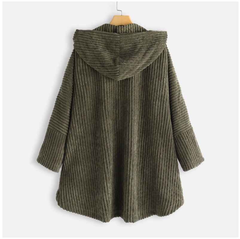New Style Loose Plus Size Retro Corduroy Coat