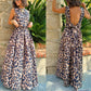 European And American Leisure Leopard Print Top Skirt Two-piece Suit