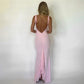 V-neck Strap Backless Sheath Dress Slim Fit Dress