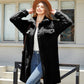 Women's Plush Loose Single-breasted Diamond Coat Overcoat