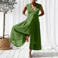 Combinaison ample longue sans manches à col en V pour femme