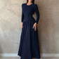 Base Pleated Solid Color Long Dress