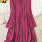 Solid-color V-neck Long-sleeve Versatile Dress