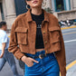 Corduroy Loose Short Long Sleeve Small Coat