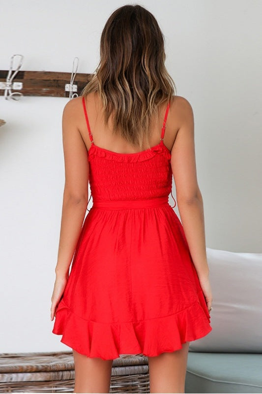 Sling dress with wooden ears