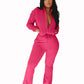Stylish casual zipper jumpsuit