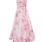 Strapless Sleeveless Printed Swing Dress