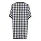 Loose round neck houndstooth coat