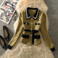 Women's Temperament Contrast Color Lapel Long Sleeve Top