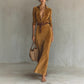 New Waist-tight Long Women's Dress With Belt