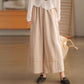 Japanese Linen Straight Drooping Casual Loose Slimming Wide Leg Women's Trousers