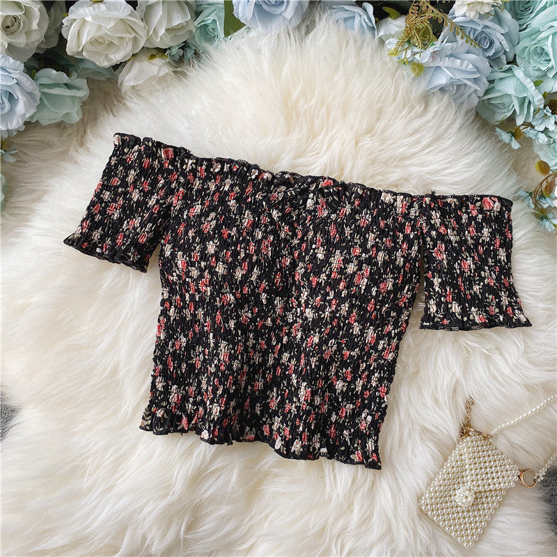 Floral Chiffon Shirt Short-sleeved Summer Western Style