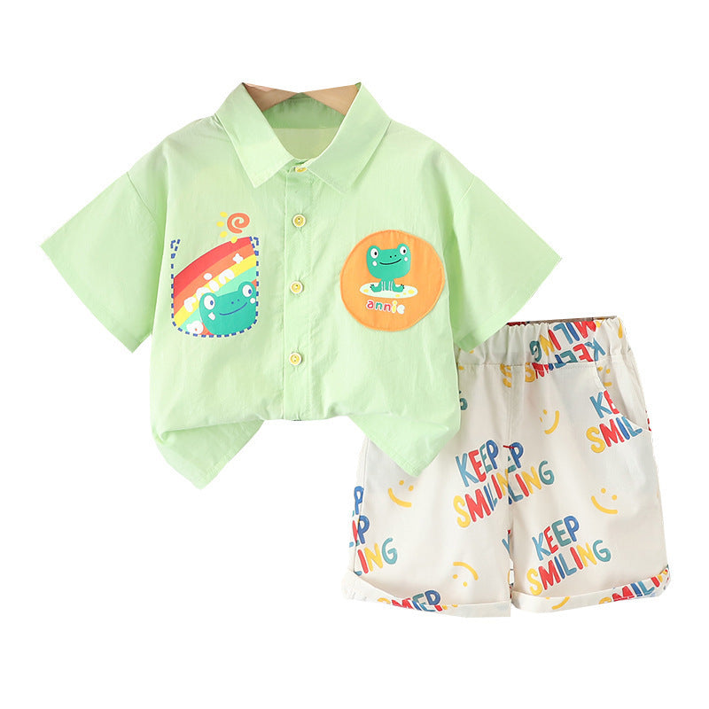 T-shirt à manches courtes motif grenouille arc-en-ciel pour homme et bébé