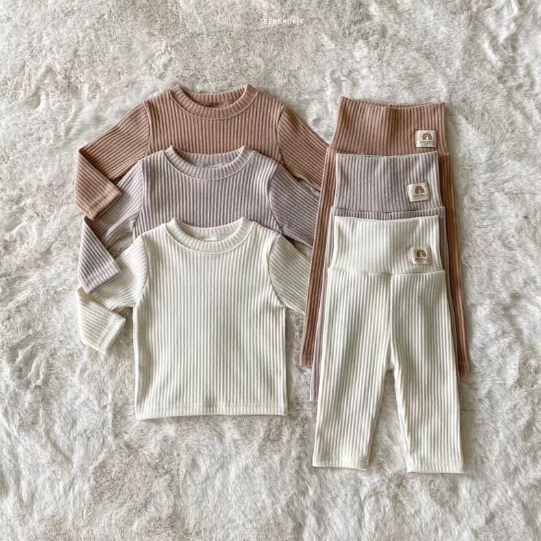 Costume de couleur unie arc-en-ciel à la mode, simple et polyvalent, pour la maison