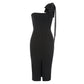 Sleeveless One-shoulder Tight Niche Split Bandage One-piece Dress