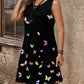 Robe à manches courtes et imprimé végétal pour femme, jupe patchwork à contraste de couleurs