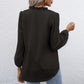 Puff Sleeve Ladies V-neck Long-sleeved Shirt