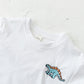 Children's Cartoon Dinosaur Embroidery Short Sleeved Set