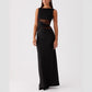 Womens Slim-Fit Lace-Patch Draping Dress