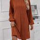 New European And American-style Loose-fitting Round-neck Long-sleeve Knit Dress For Women