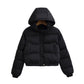 Veste à capuche courte, style rétro, ample, décontractée et polyvalente, à manches longues