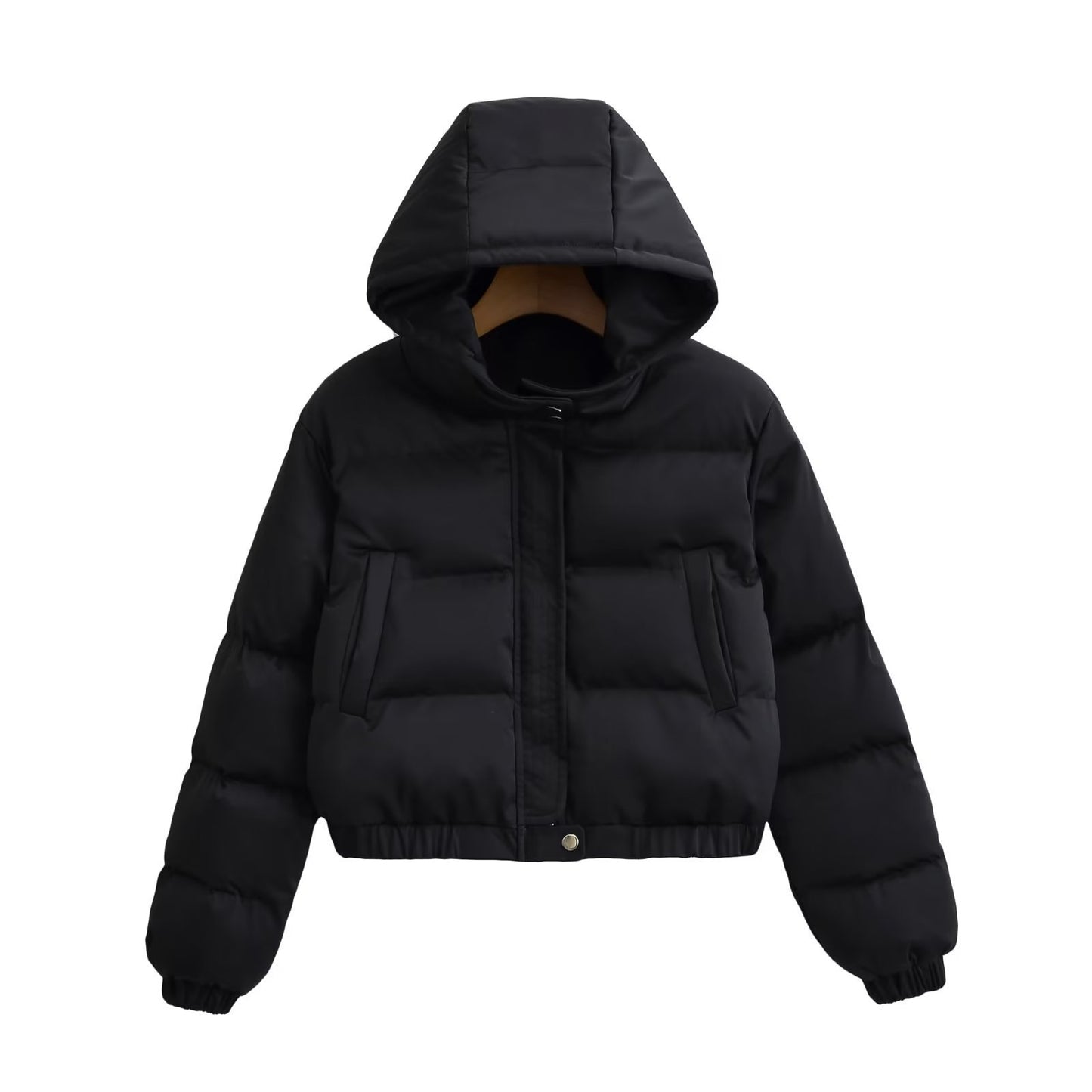 Veste à capuche courte, style rétro, ample, décontractée et polyvalente, à manches longues