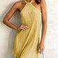 Casual Bottoming Halter Solid Color Toothpick Pleated Dress