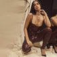 Leather Pants High Waist Bag Hip Faux Leather Feet Pants