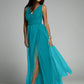 Robe de soirée sexy sans manches à col en V pour femme