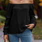 Women's Fashion Shoulder-baring Nodule Long Sleeve Shirt