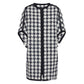 Loose round neck houndstooth coat