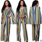 Summer Explosions Europe And The United States V-neck Print Cloak Backless Wide Tube Piece Trousers