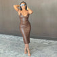 Leather suspender dress