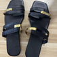 Sandales et pantoufles à semelles plates tendance et assorties pour femmes
