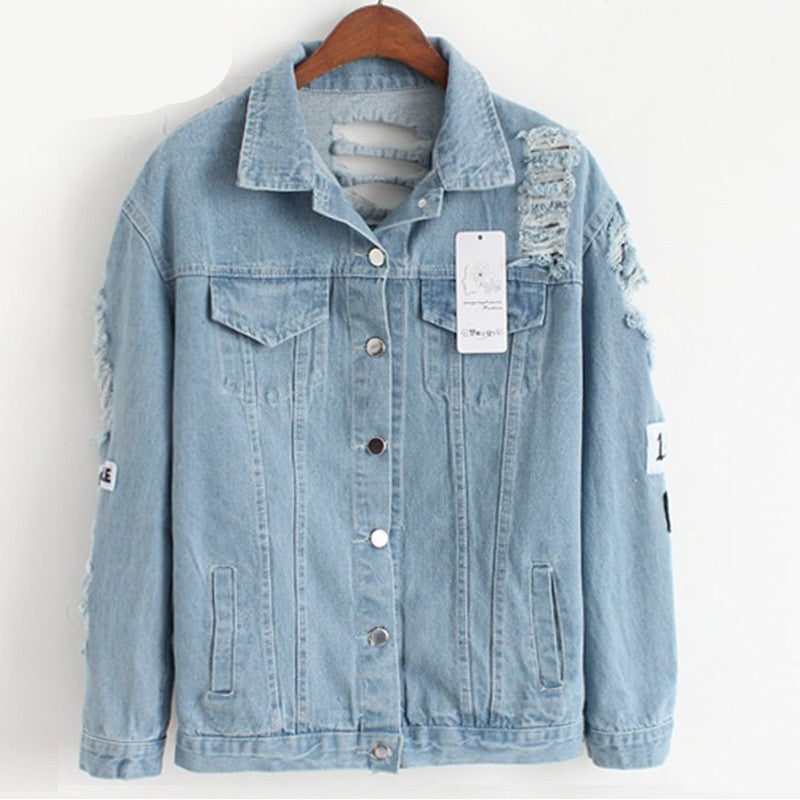 Denim jacket printed patch