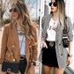 Check double-breasted trench coat