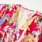 Women's Fashionable Simple Flower Printed Waist-controlled Long Sleeve Dress
