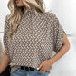 Women's Fashion Floral Print Slit Batwing Sleeve Top