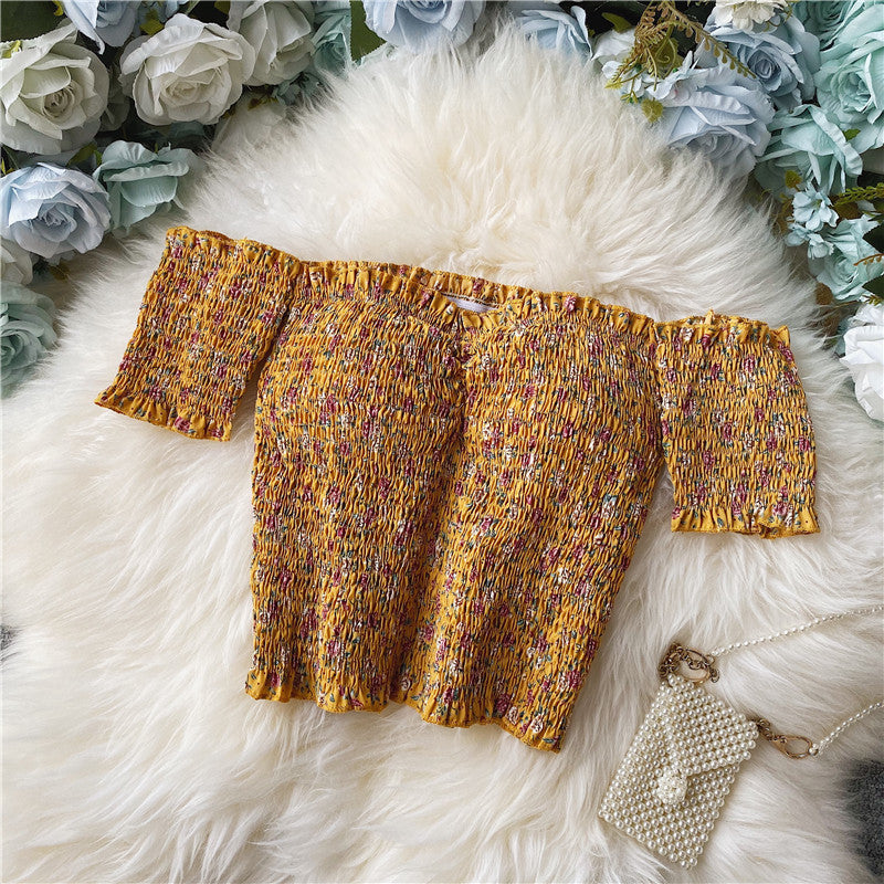 Floral Chiffon Shirt Short-sleeved Summer Western Style