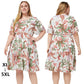 Robe en mousseline imprimée à manches courtes pour femme