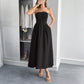 European And American Elegant Tube Top A- Line Dress Dress