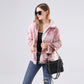 Women's plush color tie-dye long sleeve coat