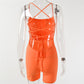 Sleeveless jumpsuit shorts