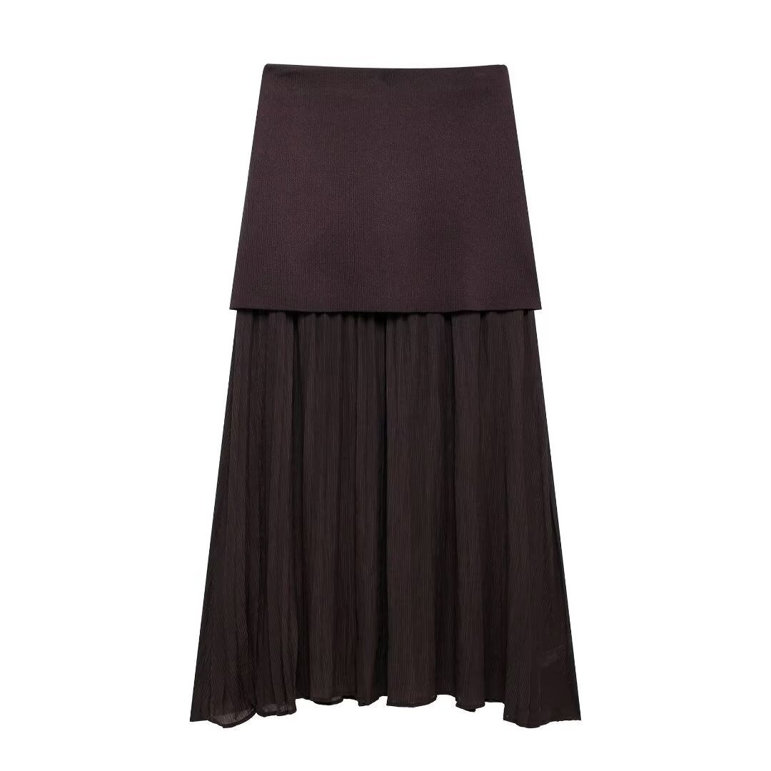 European And American Style Button Knitted Vest Skirt